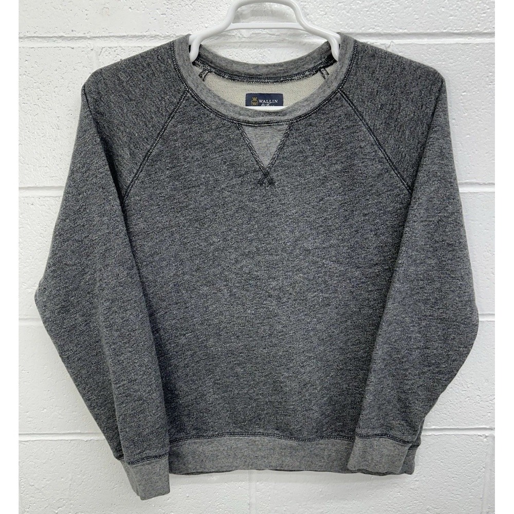 Wallin & Bros Lightweight Heathered Grey Crew Neck Pullover Sweatshirt Size L